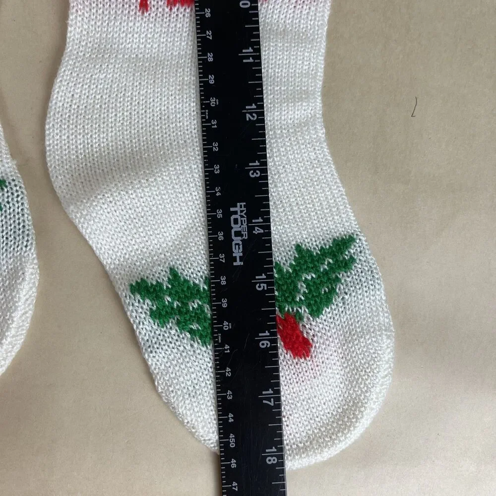 3 VTG 90's Knit Christmas Stocking - SANTA LOVES DOGS TOO & DOGS LOVES XMAS‎ TOO